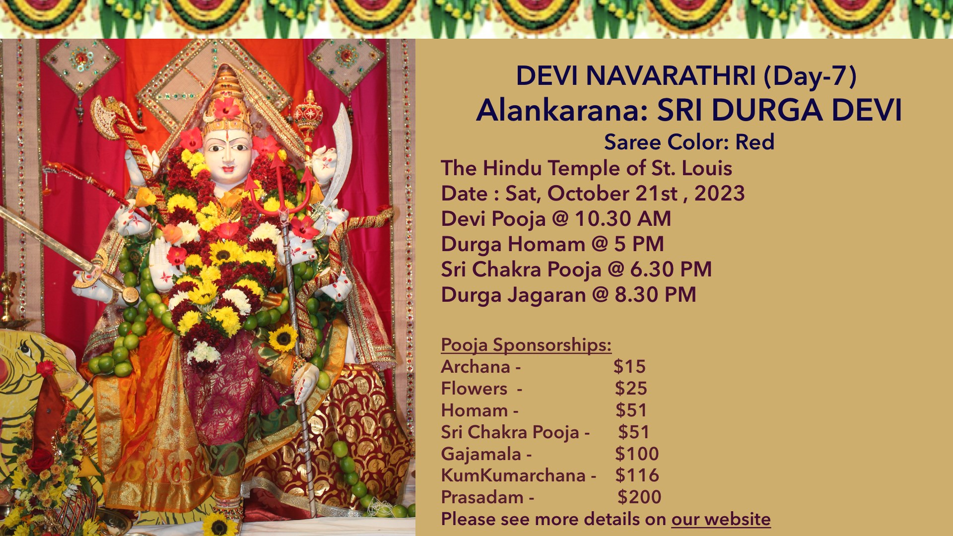 Devi Navarathri – Day7 @ 10/21