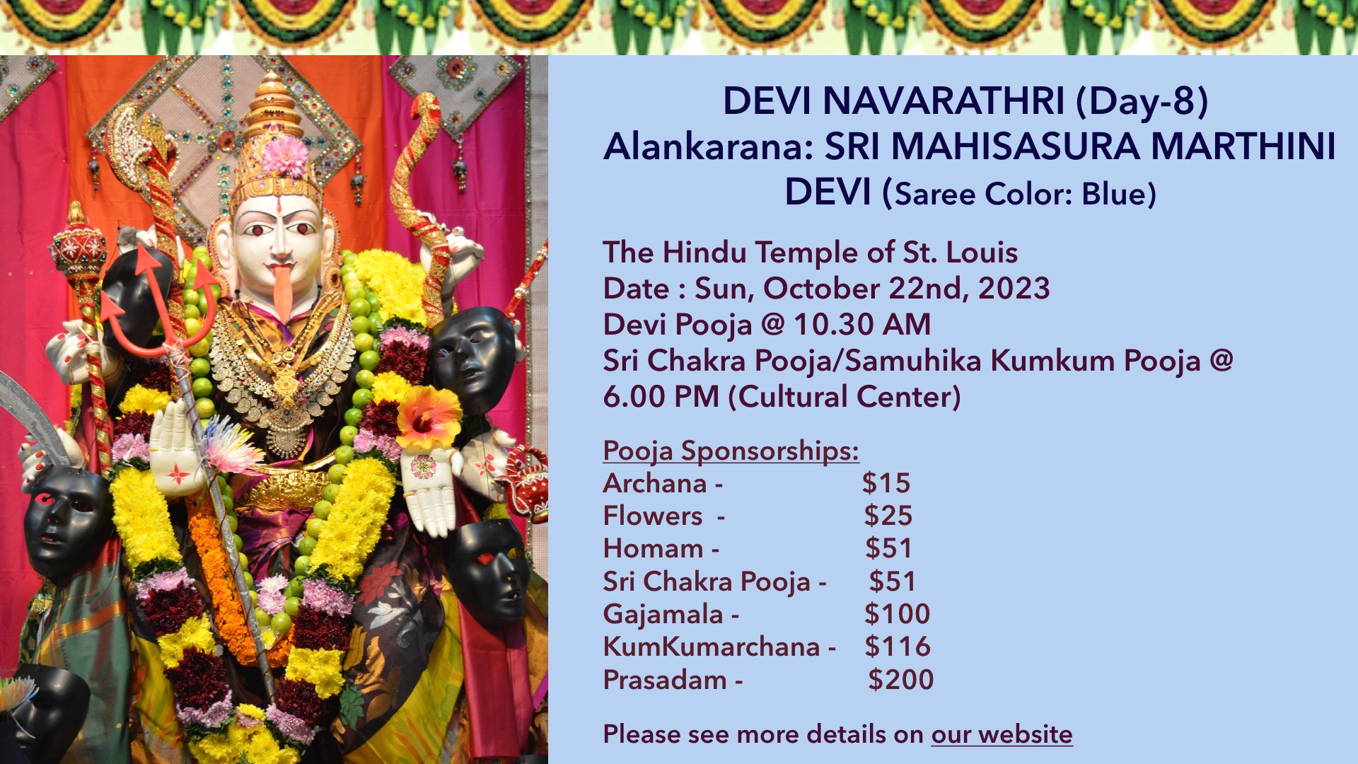 Devi Navarathri – Day8 @ 10/22