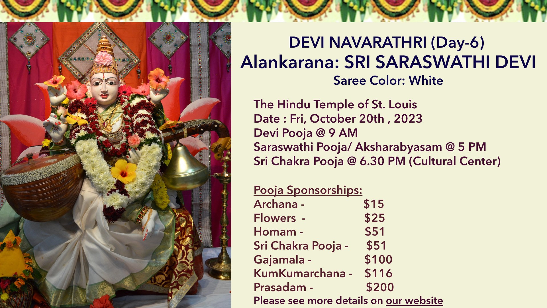 Devi Navarathri – Day6 @ 10/20