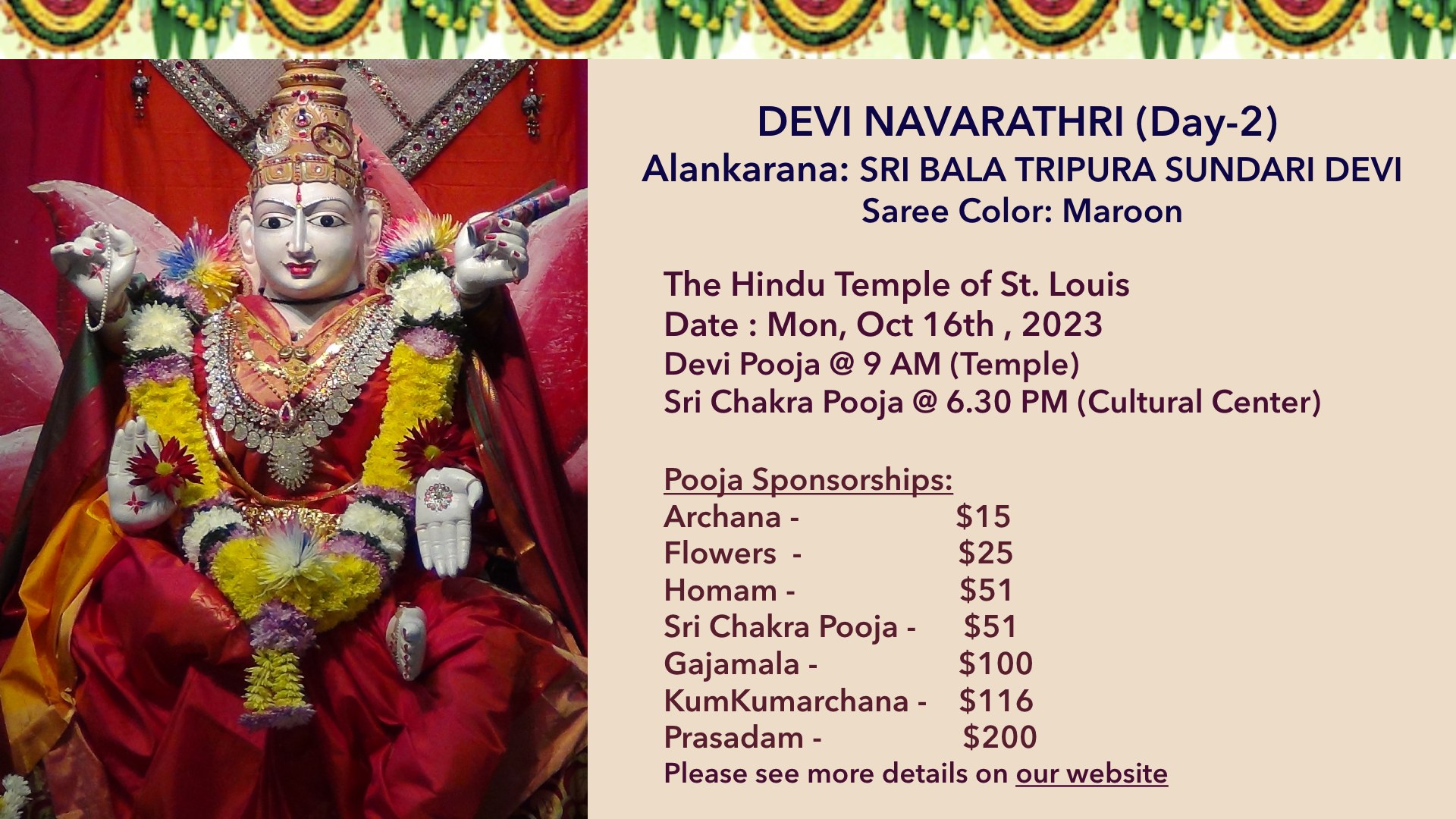 Devi Navarathri – Day2 @10/16