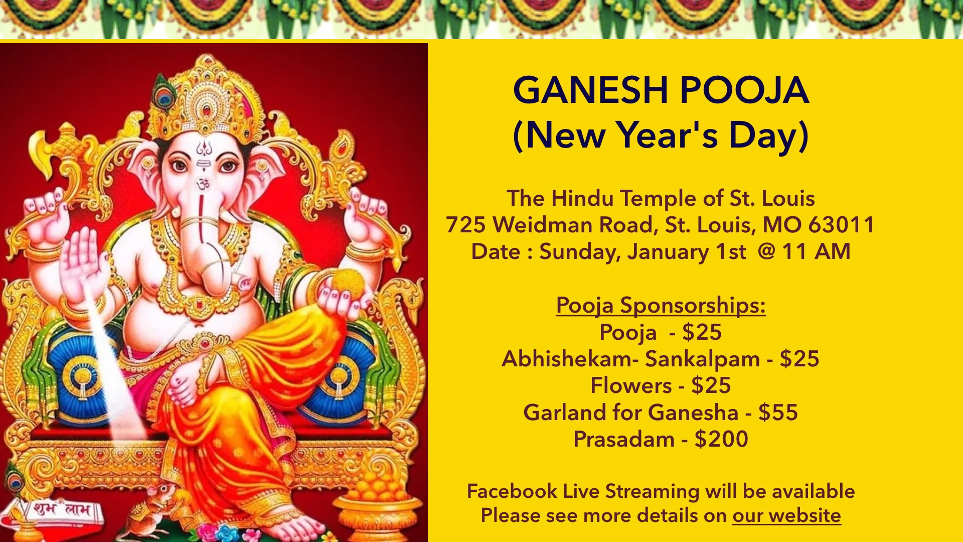 Ganesh Pooja – New Year’s Day