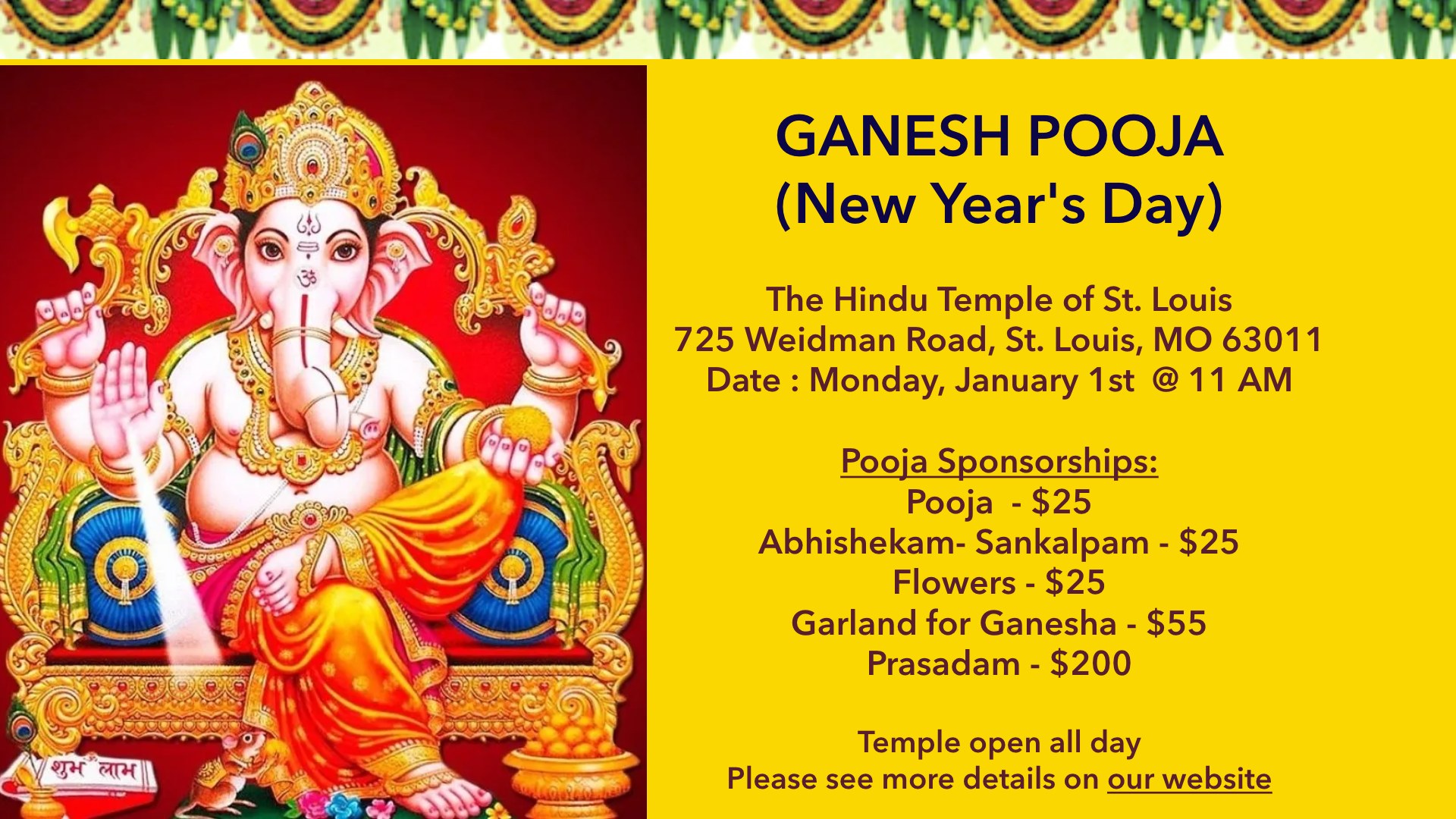 Ganesh Pooja (New Year's Day)