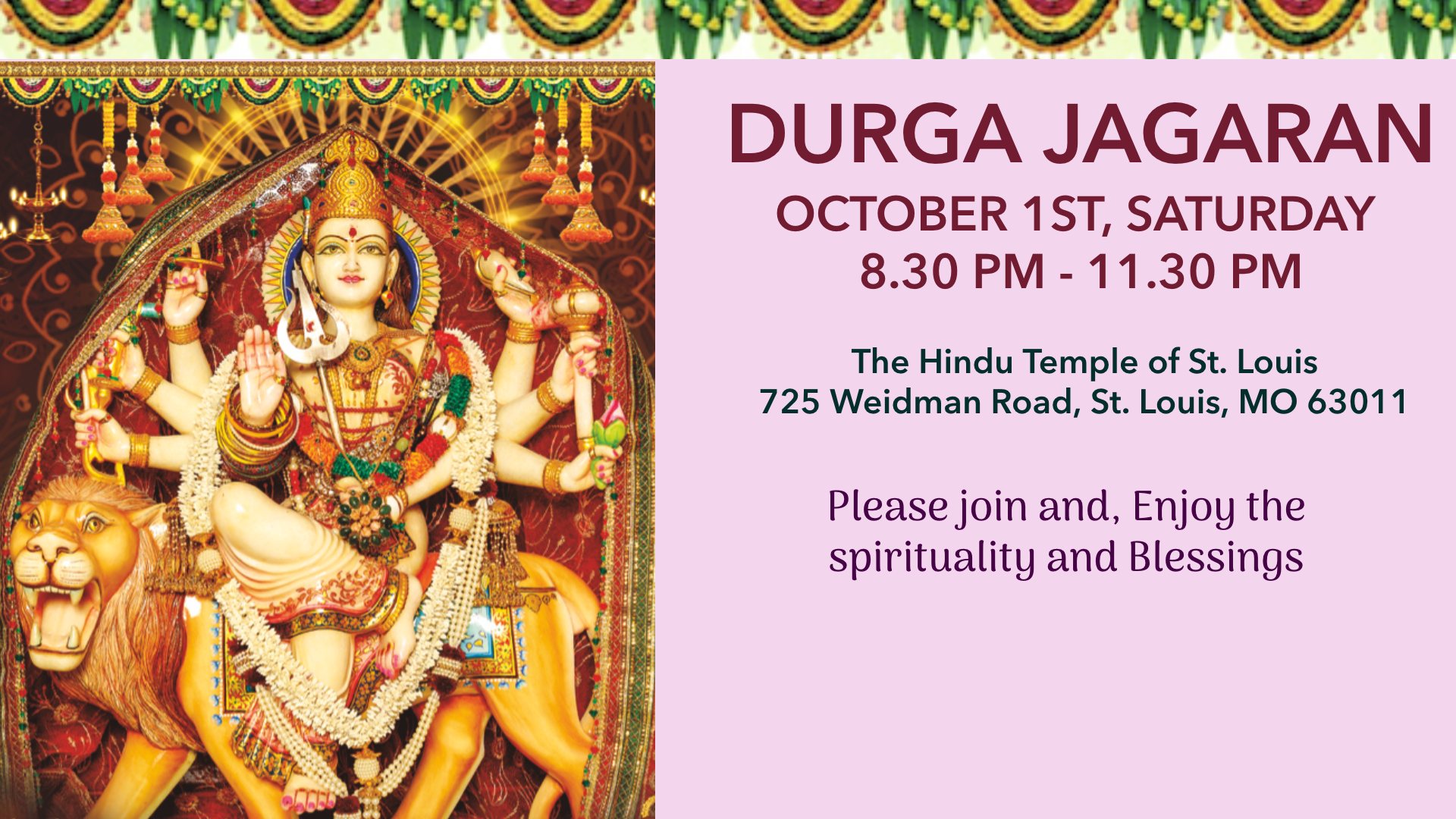 Durga Jagaran @ 10/01, 8.30 PM
