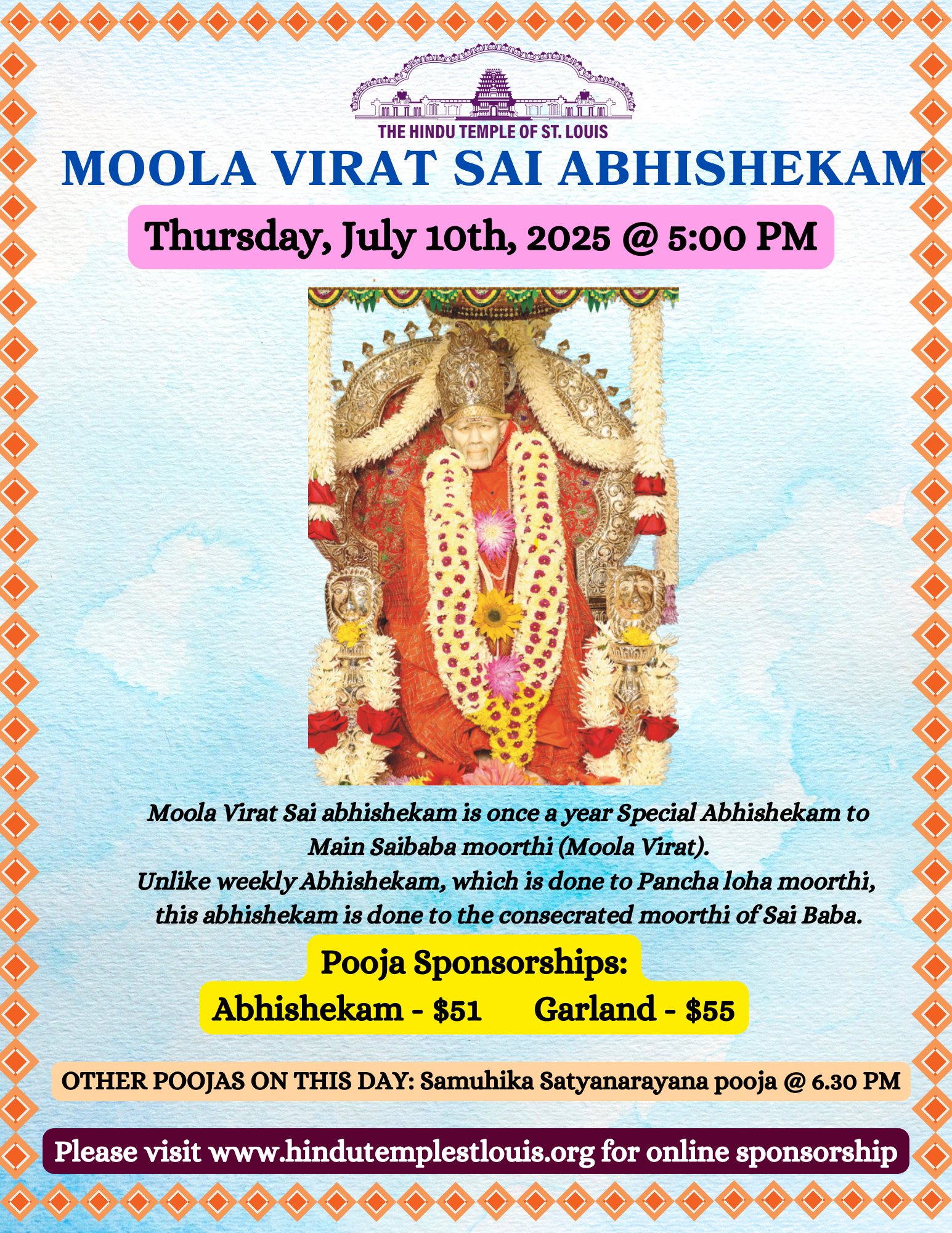 Moola Virat Sai Abhishekam