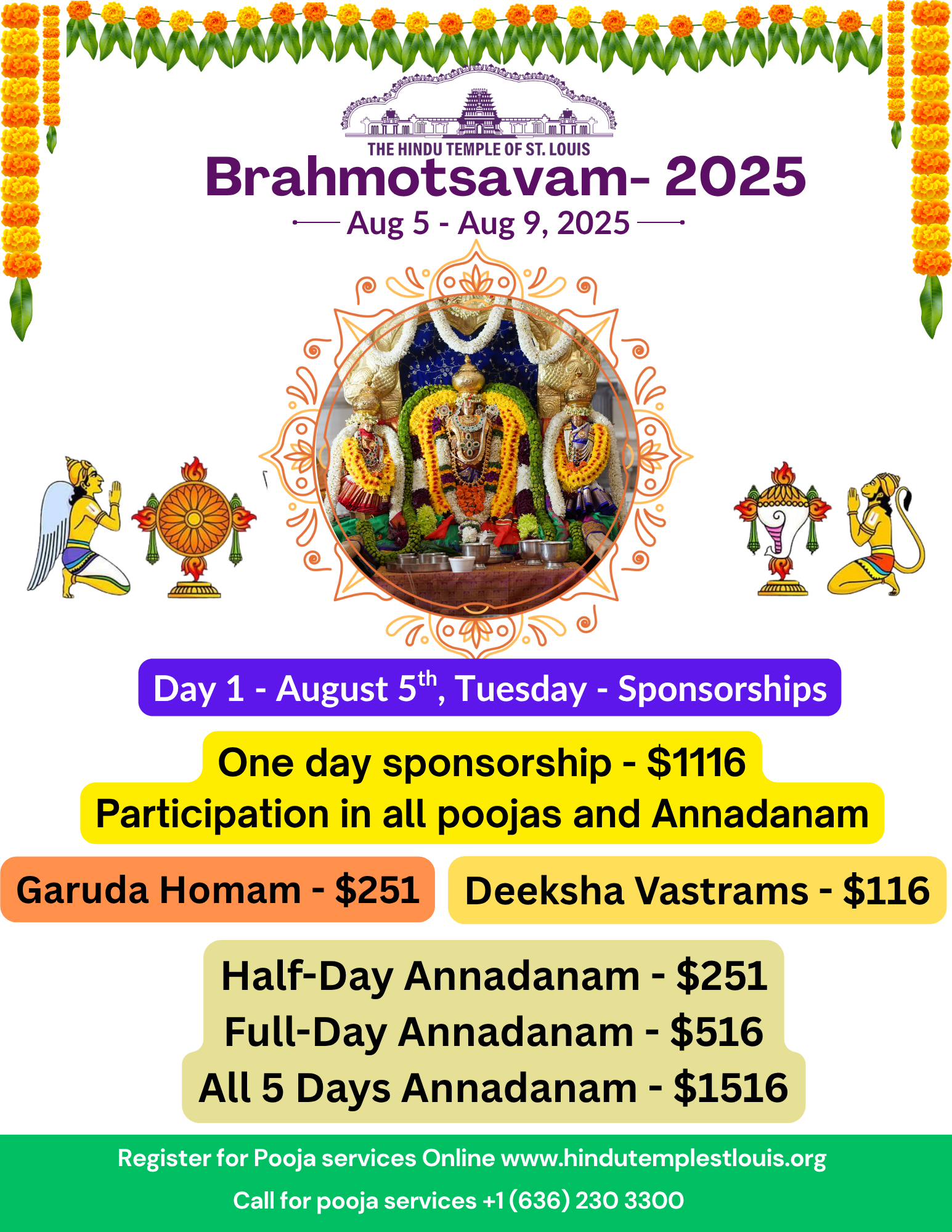 Brahmotsavam Day-1 Pooja Sponsorships