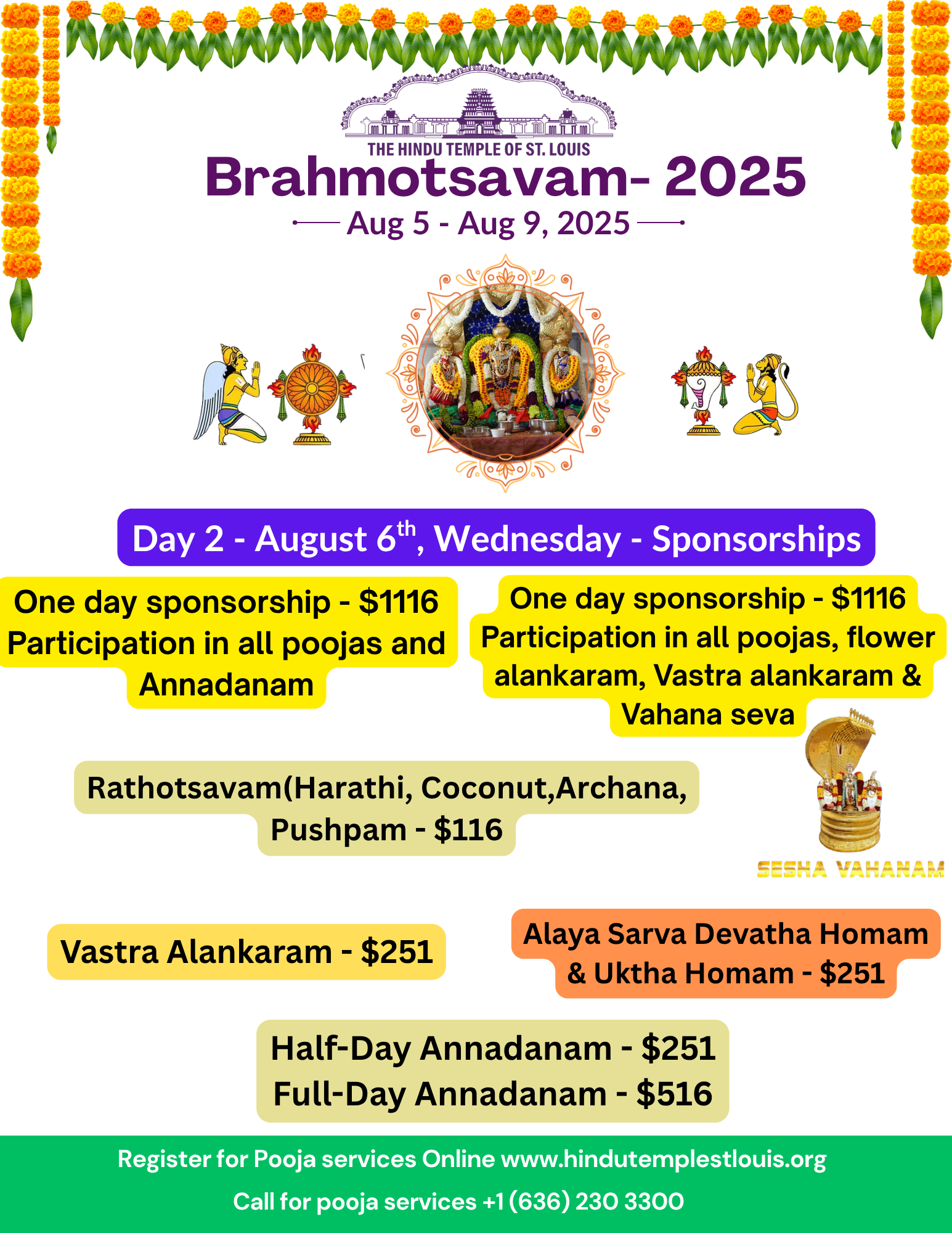 Brahmotsavam Day-2 Pooja Sponsorships