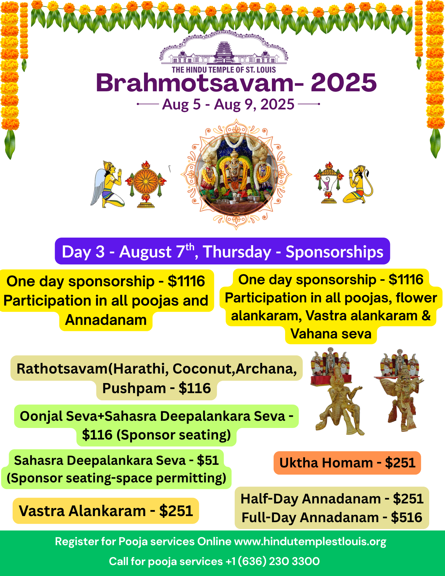 Brahmotsavam Day-3 Pooja Sponsorships