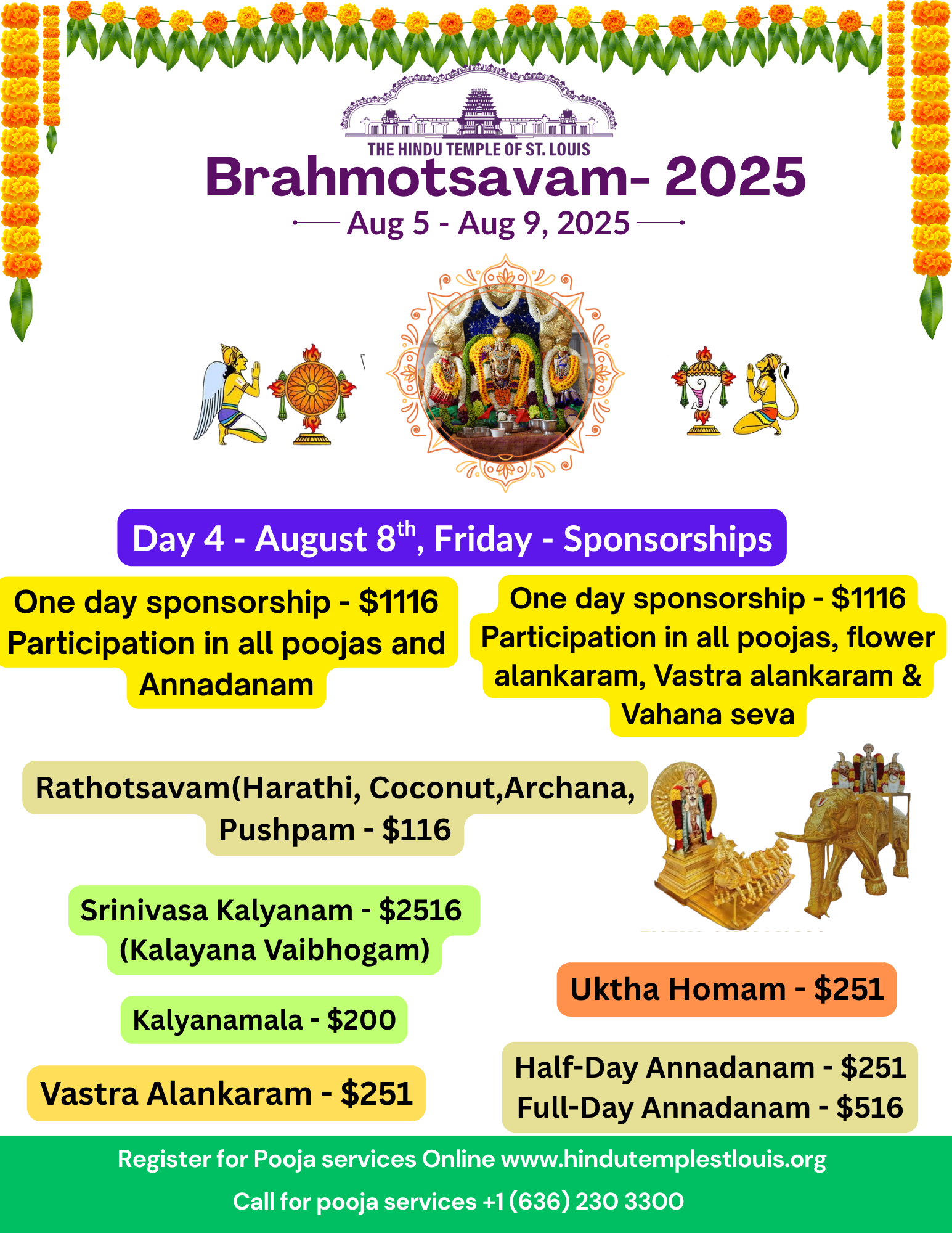 Brahmotsavam Day-4 Pooja Sponsorships