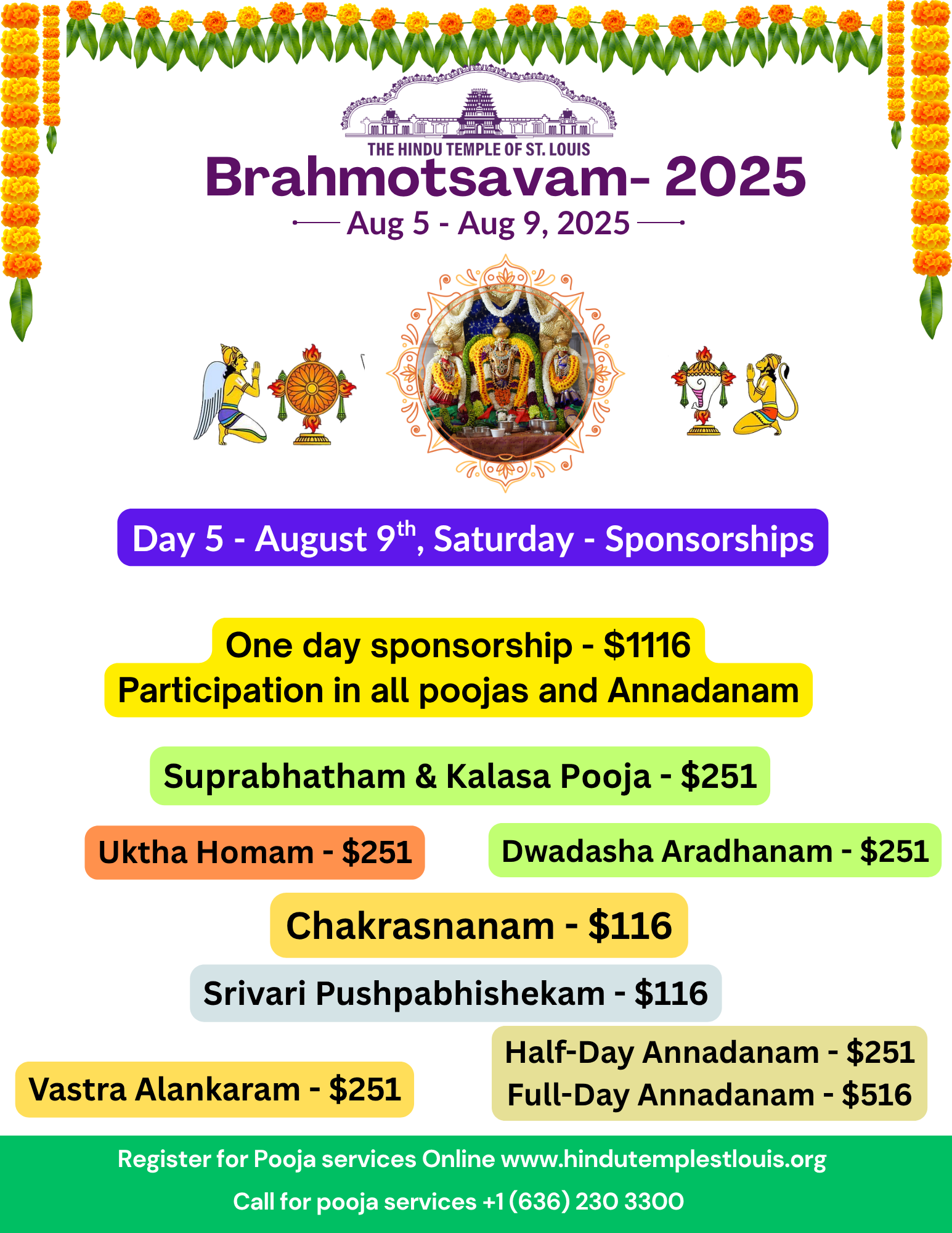Brahmotsavam Day-5 Pooja Sponsorships