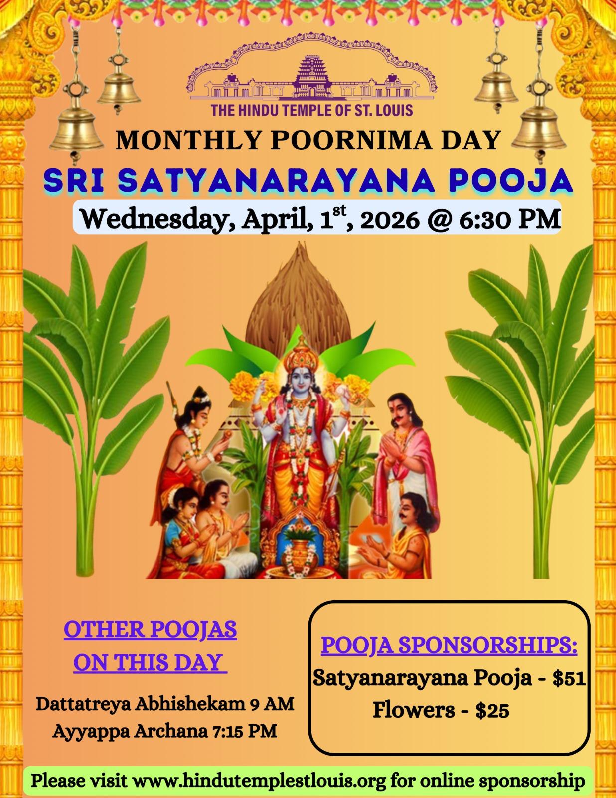 SATYANARAYANA POOJA - MONTHLY