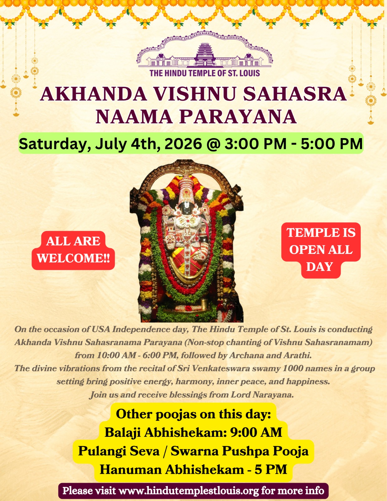 Akhanda Vishnu Sahasra Naama Parayana