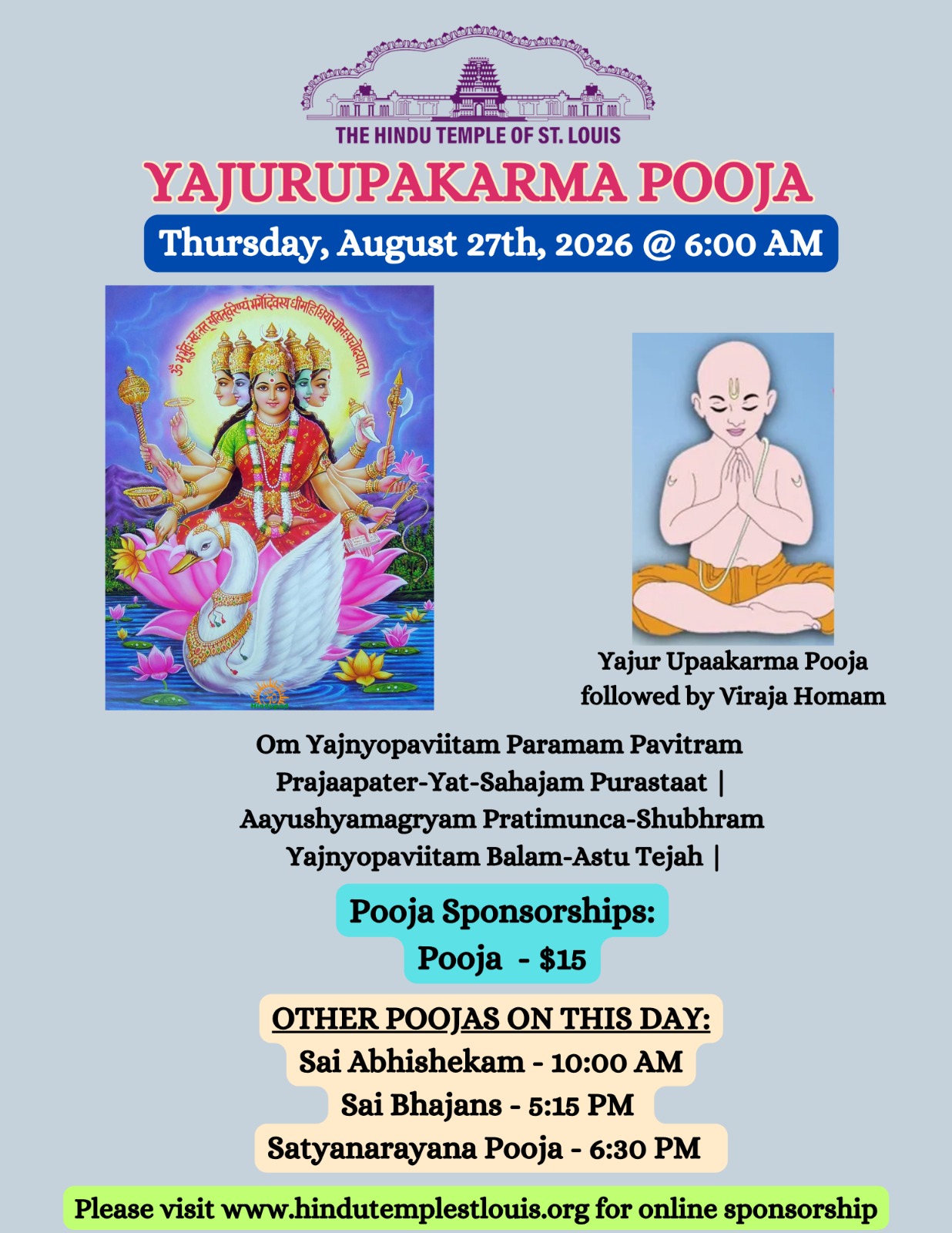 YAJUR UPAAKARMA POOJA