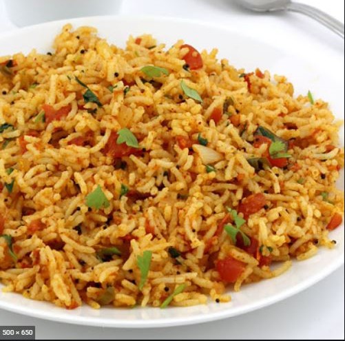 Tomato Rice with Chutney